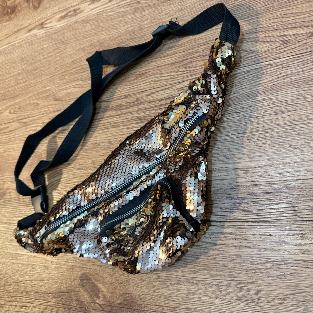 Gold Sequin Belt Bag / Fanny Pack – Festival • Night Out • Party